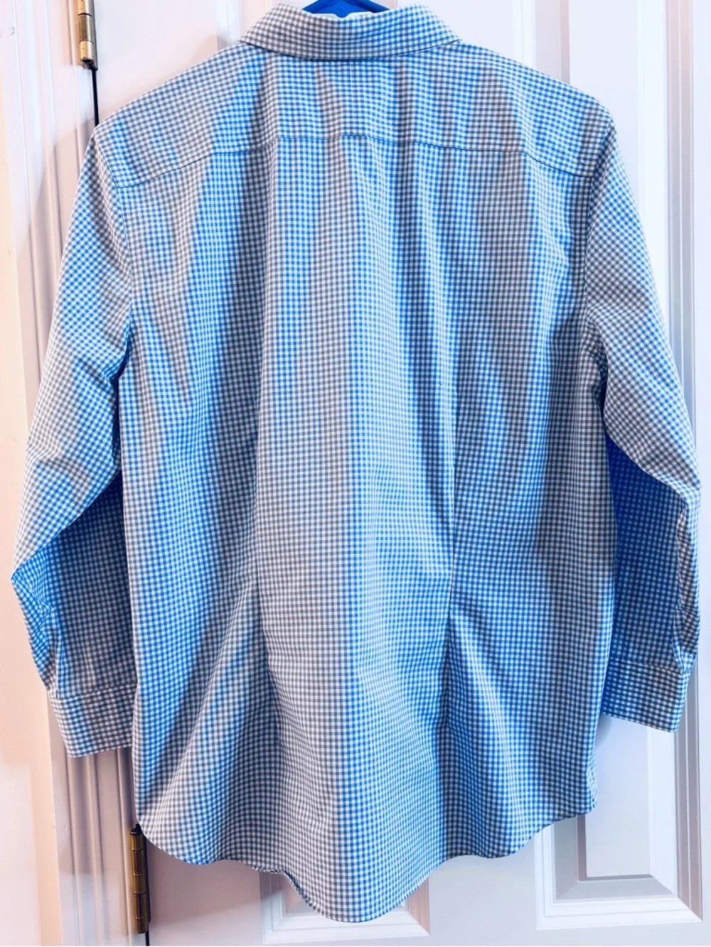 Lauren Ralph Lauren Button-Up Shirt Blue Gingham Check large non-iron cotton - Picture 4 of 7
